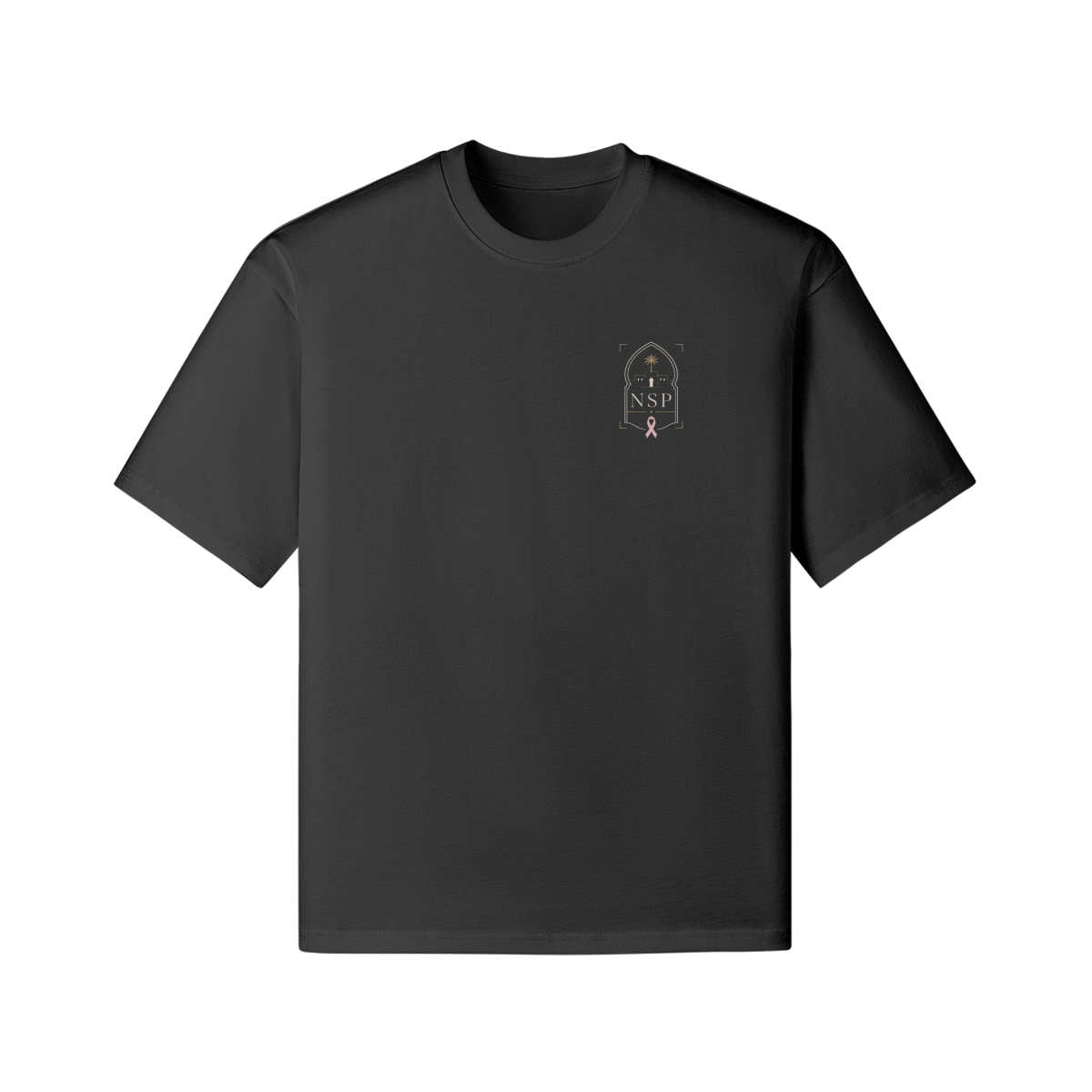 T-shirt Octobre Rose noir face avant avec message NE SCANNE PAS