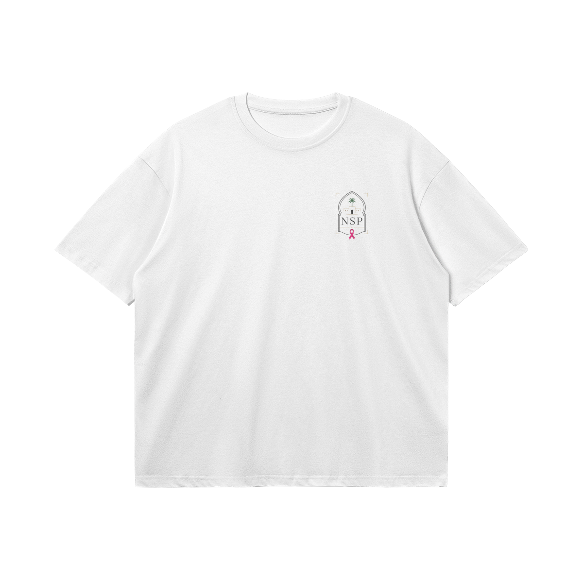 T-shirt Octobre Rose blanc face avant en situation