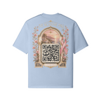 T-shirt Octobre Rose bleu clair dos avec QR code