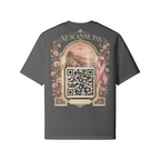 T-shirt Octobre Rose gris graphite dos avec QR code