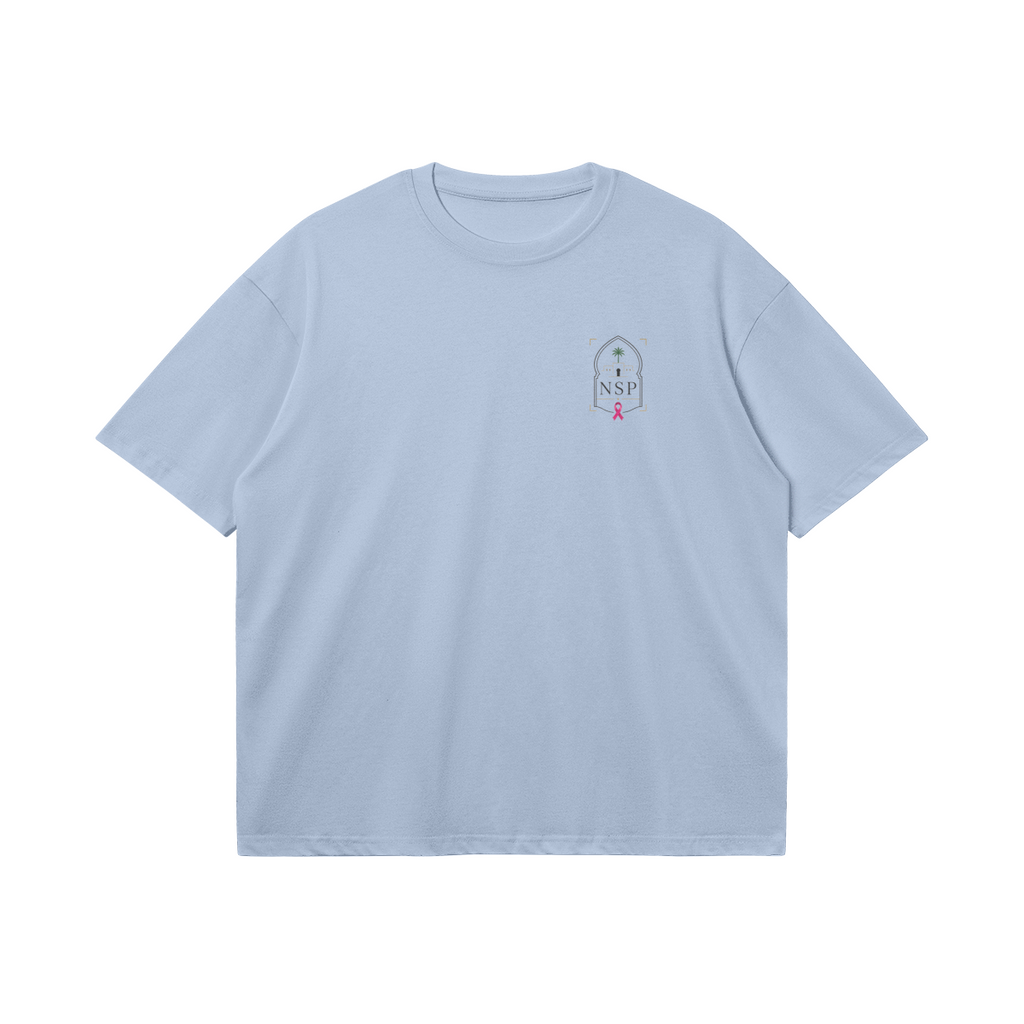 T-shirt Octobre Rose bleu clair face avant en situation