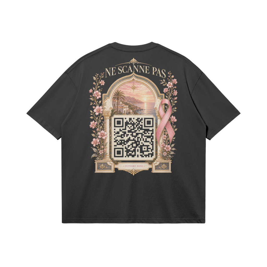 T-shirt Octobre Rose noir dos en situation