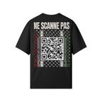 Keffiéh Classique dos noir avec QR code et motif keffieh
